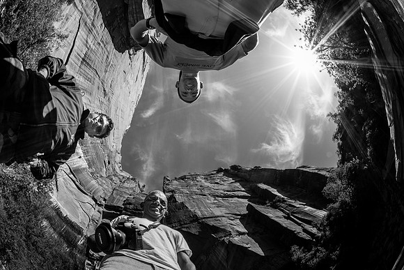 The 3 amigos in fisheye - B&W