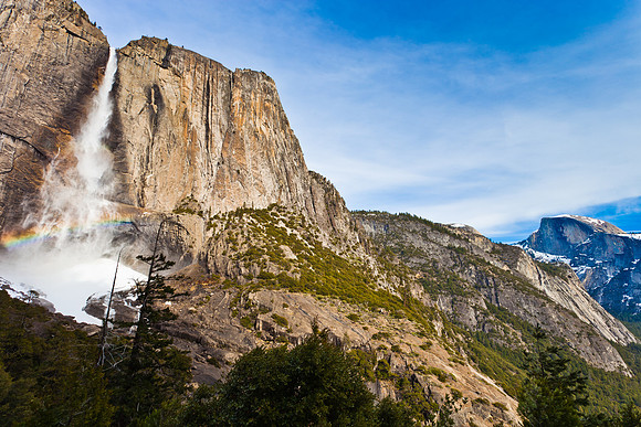 Upper Yosemite Falls and Half Dome
